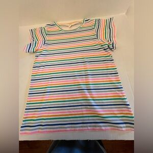 J CREW CREW CUTS RUFFLE-SLEEVE T-SHIRT IN STRIPES. SIZE GIRLS XL